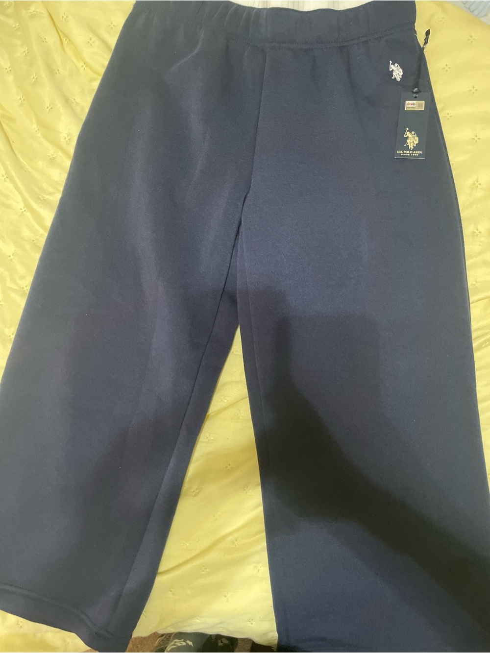 U.S. Polo Assn. Womens Navy Blue Sweatpants with white trim